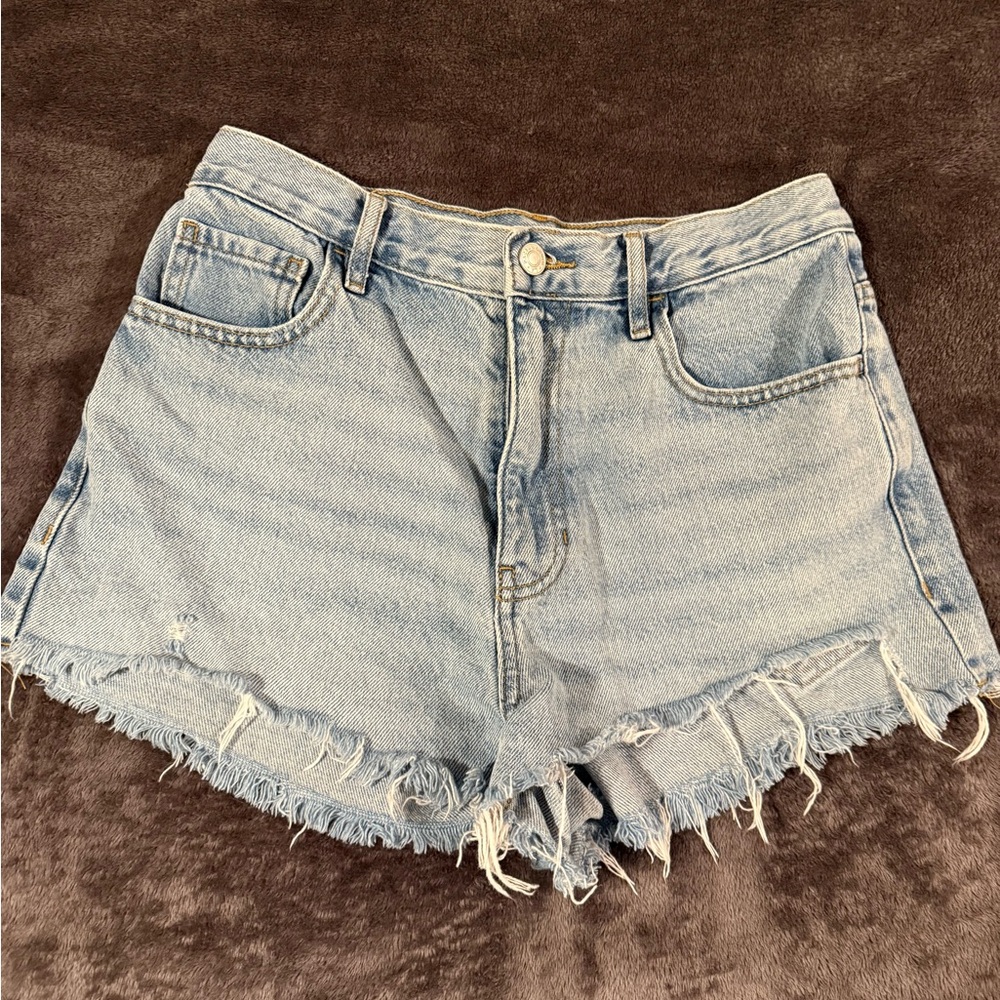 Pacsun Light Blue Frayed Jean Shorts